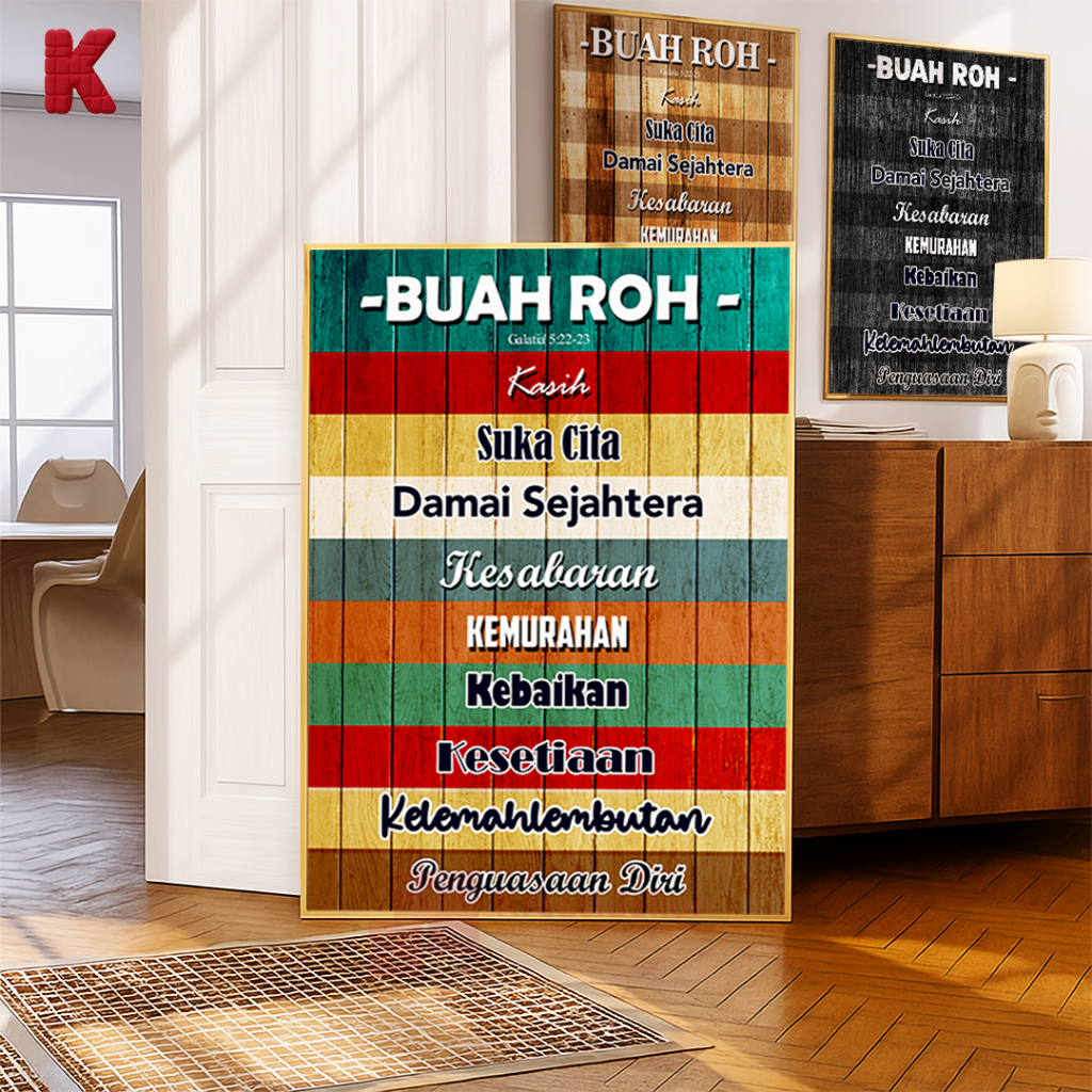 Jual Kreasidekor Bingkai Frame Walnut Buah Roh Rohani Kristen Dekorasi ...