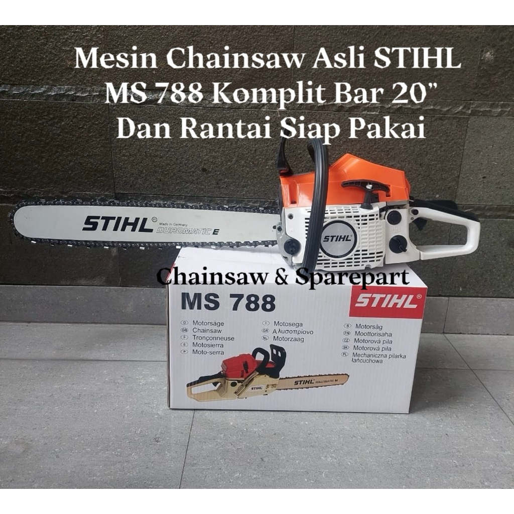 Jual Mesin Chainsaw Stihl MS 788 Komplit Berikut Bar 20/34 dan Rantai ...