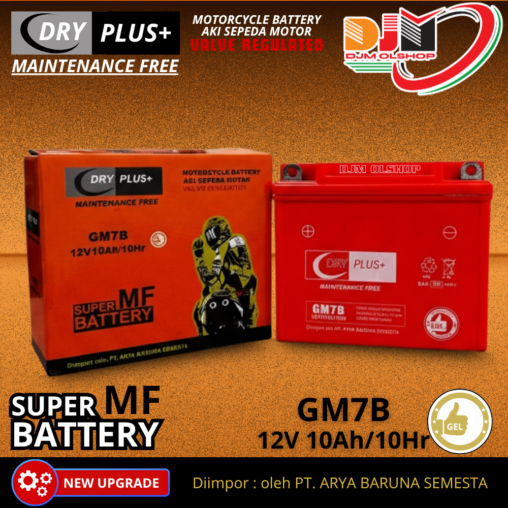 DRY PLUS Aki Kering Motor Scorpio Tiger Nuovo 12V 10Ah GM7B