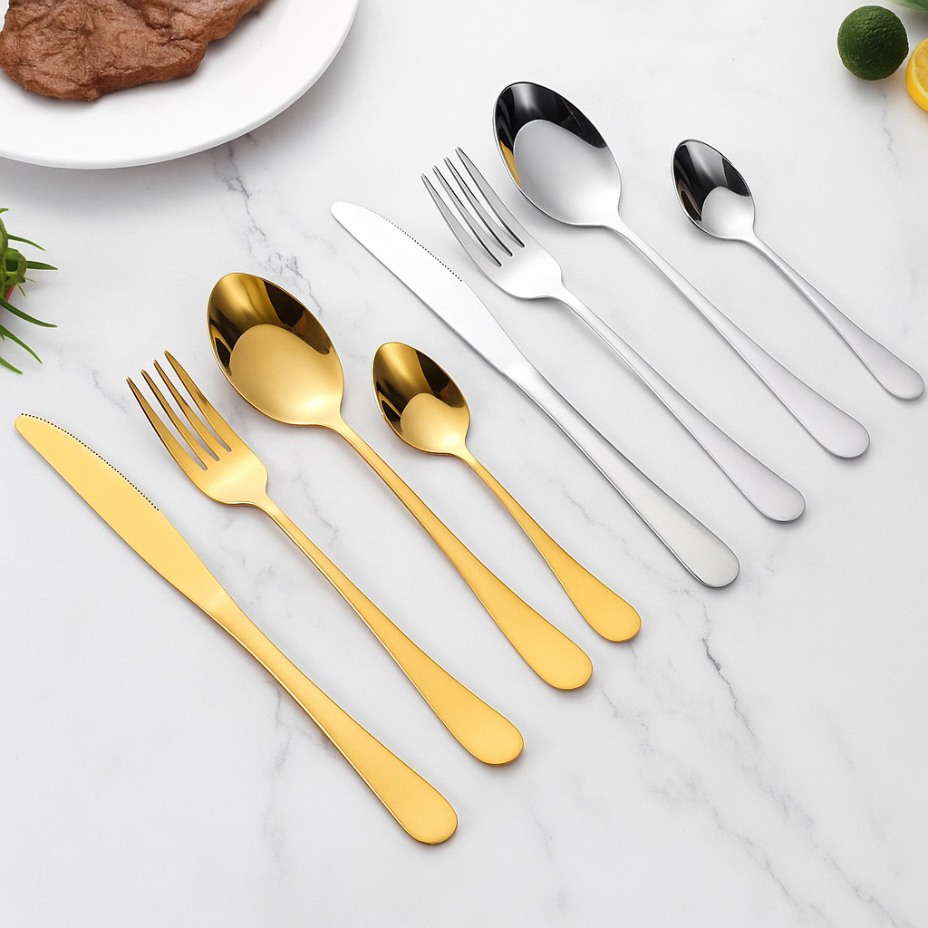 Jual SURI 24 Pcs Premium Sendok Garpu Pisau Set Stainless Steel ...