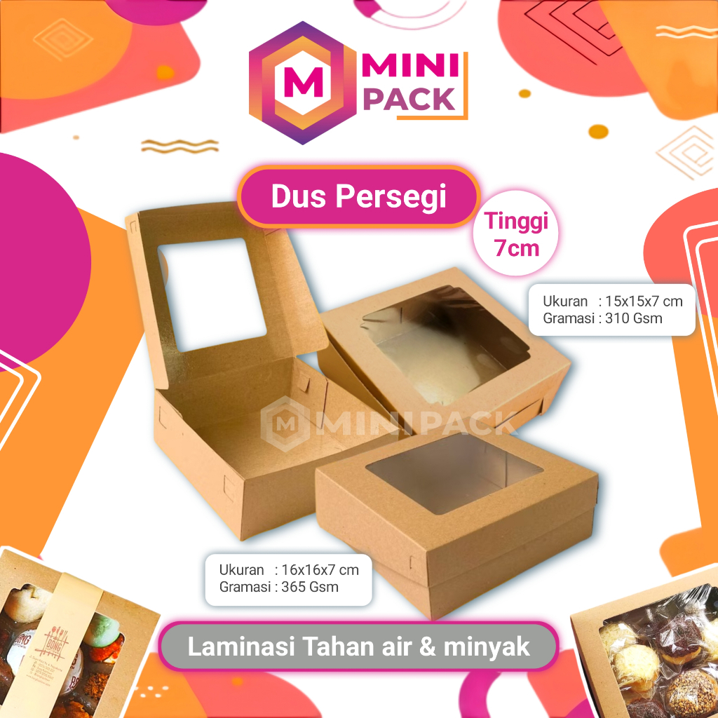 Jual Box Kotak Dus Coklat Laminasi Dengan Jendela Untuk Kue Roti Cake ...