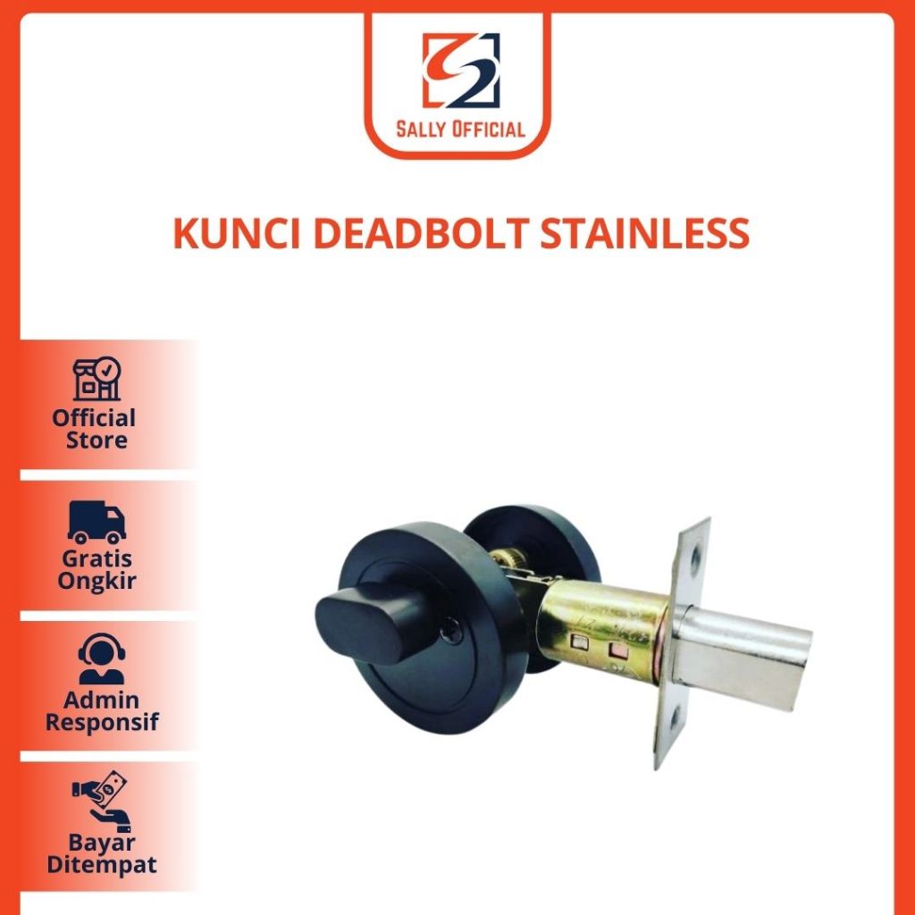 Kunci Pintu Deadbolt black matte pintu kayu Dead bolt hitam