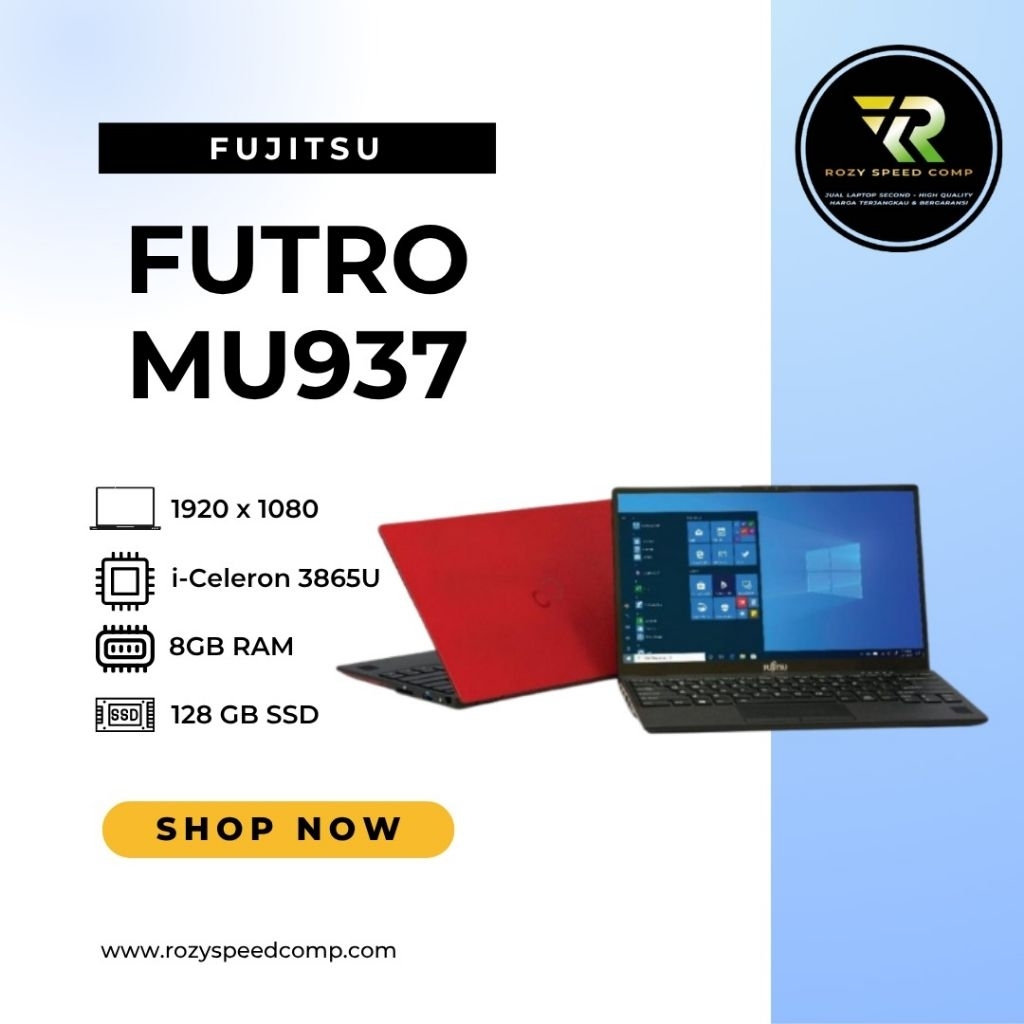 Jual Fujitsu Futro MU937 Laptop 1920 x 1080 i-Celeron 3865U 8GB