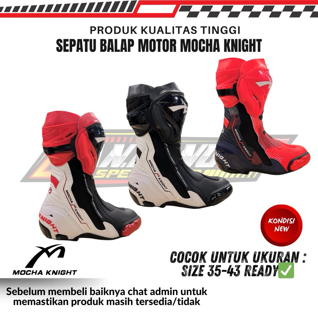 Jual Sepatu Balap Motor Road Race MochaKnight ORIGINAL | Shopee Indonesia