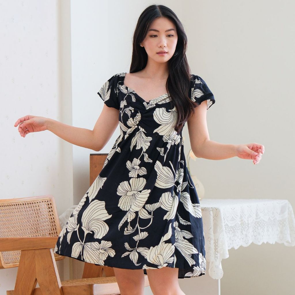 AURAE – Olivia Mini Home Dress Rayon Viscose Adem Nyaman Harian