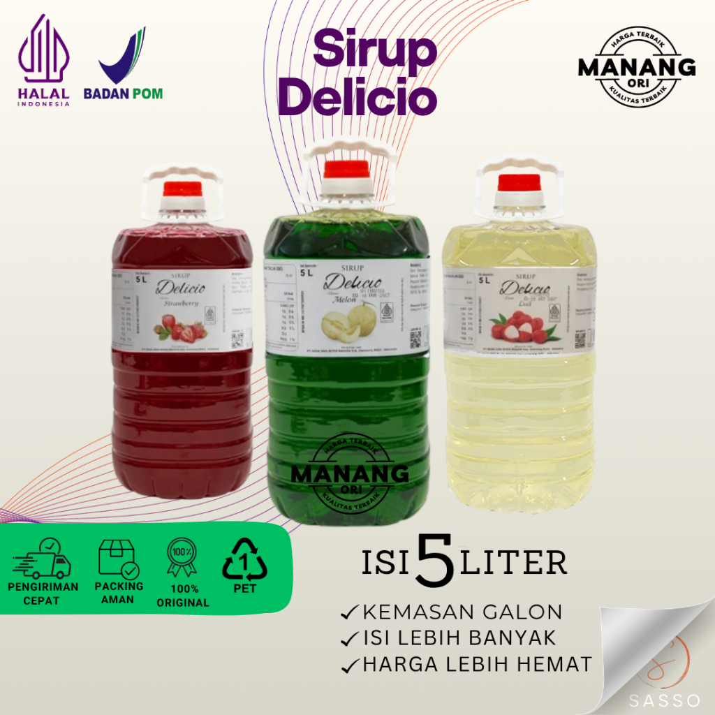 Jual Sirup Delicio Kemasan Galon 7kg isi 5 Liter - Sirup rasa buah isi ...