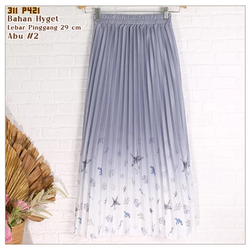 Rok Plisket Hyget Payung Gradasi Motif Bunga Dan Ikan 311 P430 P421