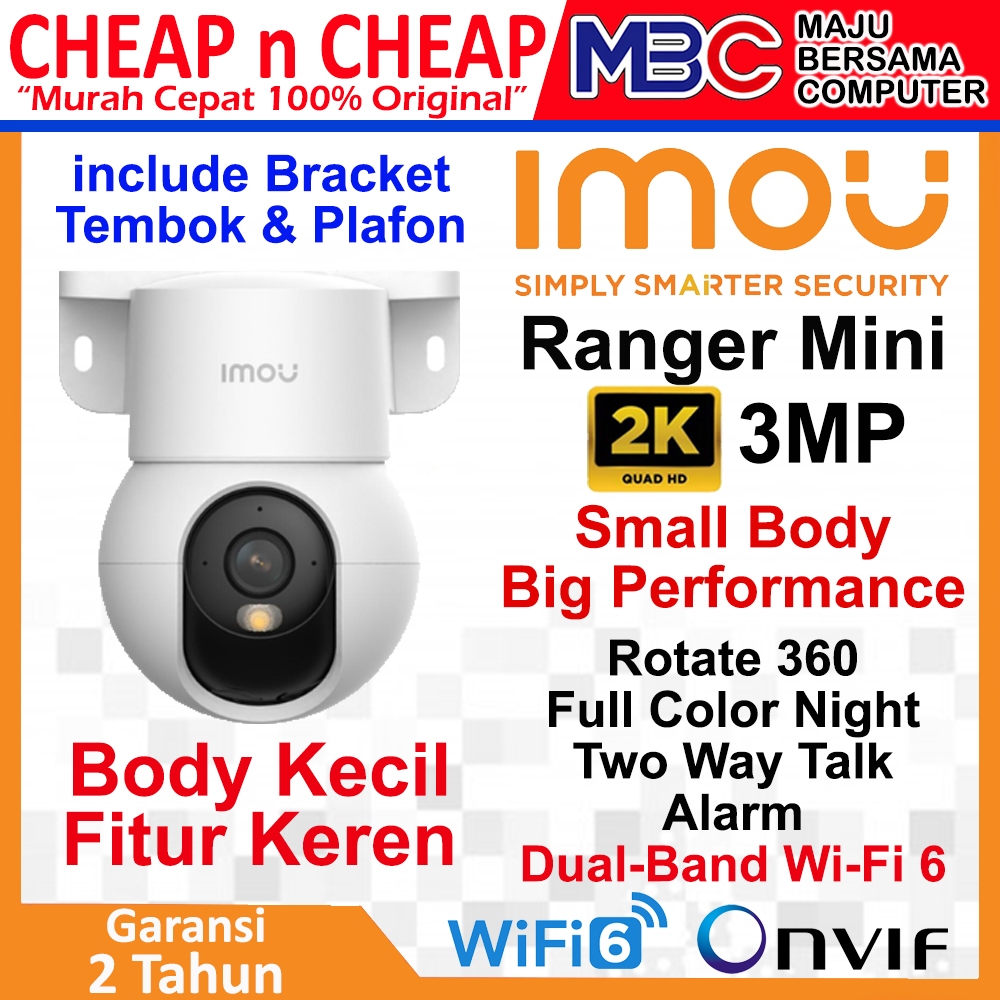 Jual IMOU Ranger Mini 2K 3MP Wi-Fi 6 Full Color Night Vision Bracket ...