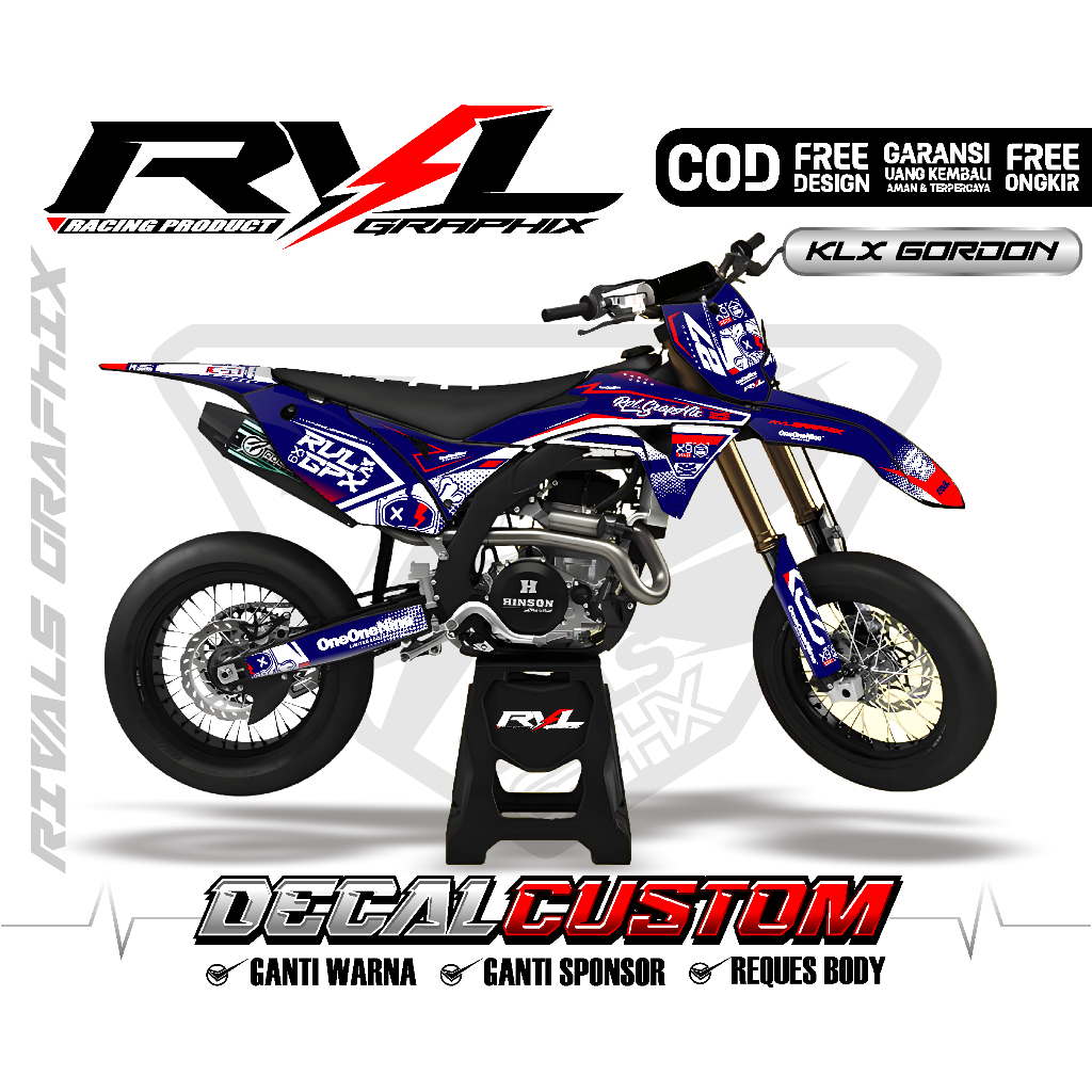 Jual Decal Sticker Klx Gordon full body custom / hologram / chrome ...
