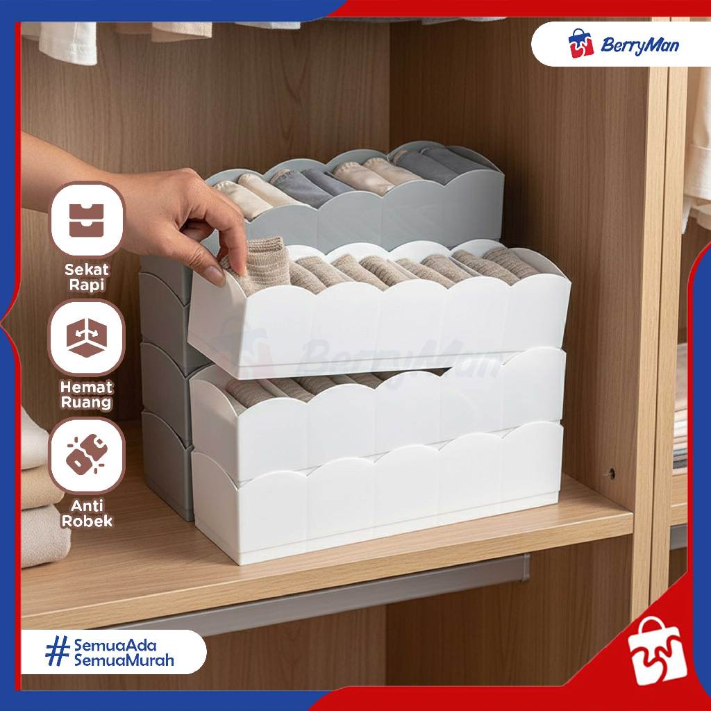 Jual STORAGE BOX UNDERWEAR Kotak Penyimpanan Pakaian Dalam Kaos Kaki ...