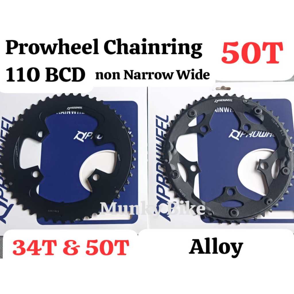 Jual Prowheel Chainring Double Triple 110 BCD 34T 50T Non Narrow Wide ...