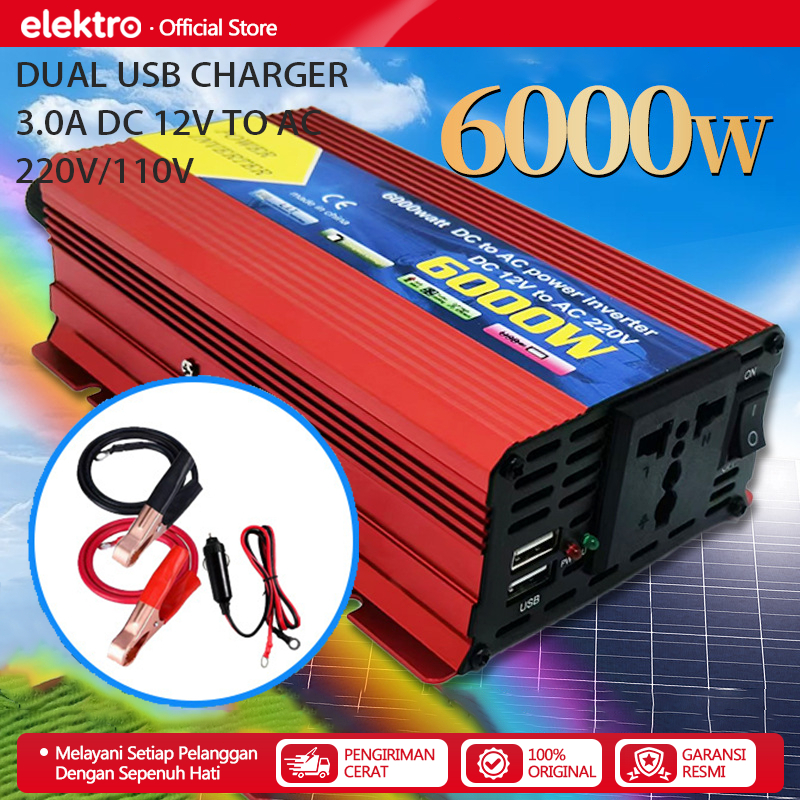 Jual Power Inverter Pure Sine Wave 6000W 12V Digital - Inverter DC to ...