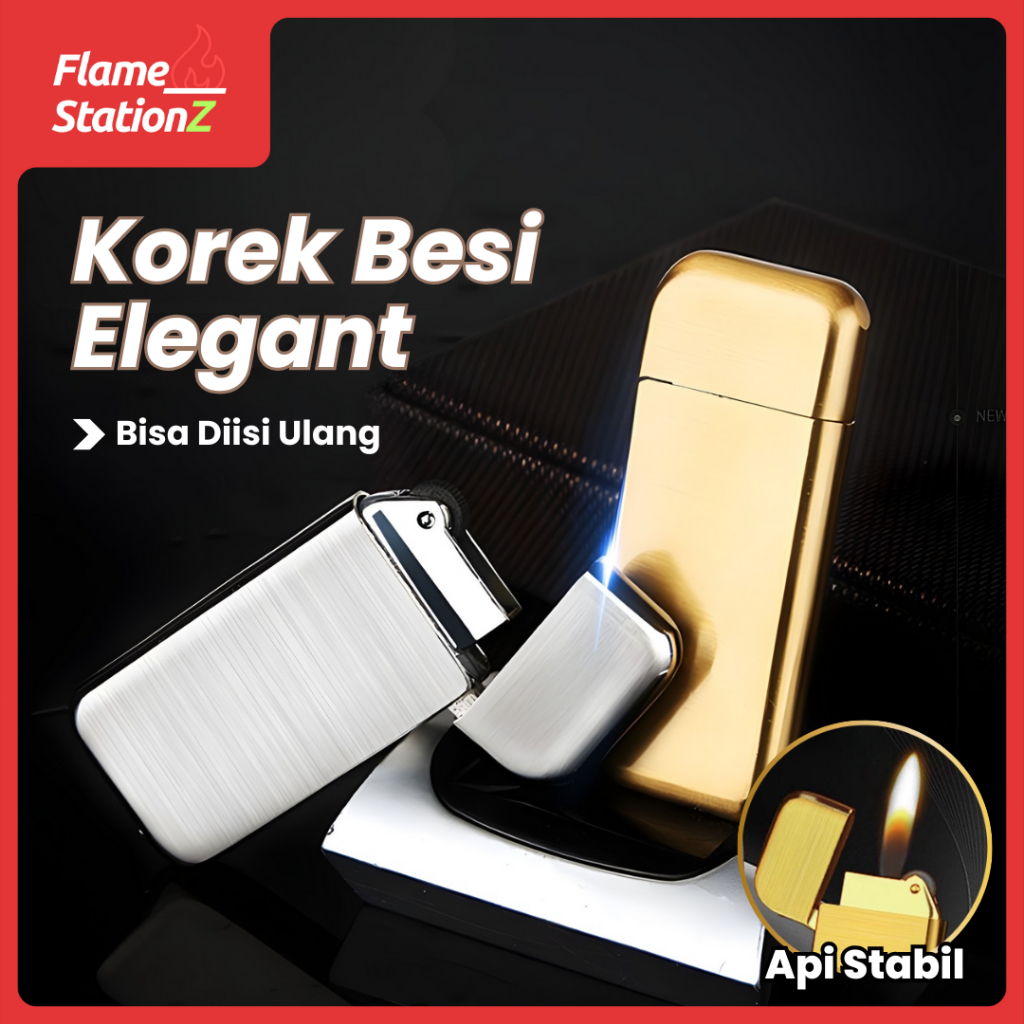 Jual Korek Api Gas Mini Slim Solid Korek Api Gas Roda Body Besi Solid ...