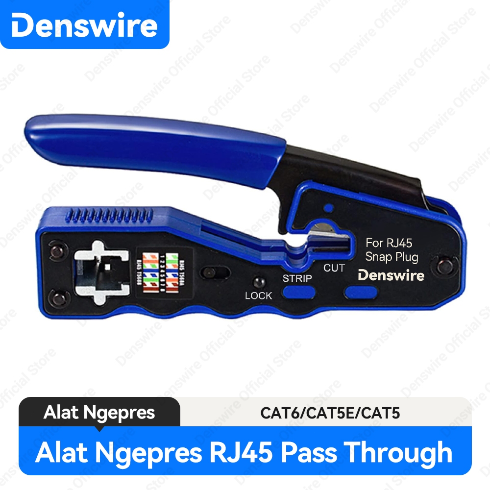 Jual Denswire Crimp Tool RJ45, Pass Through untuk Konektor 8P8C Cat6a ...