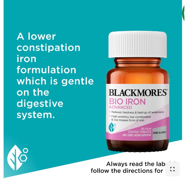 Jual Blackmores Bio Iron Advanced Energy Support Tablets 30 pack ...