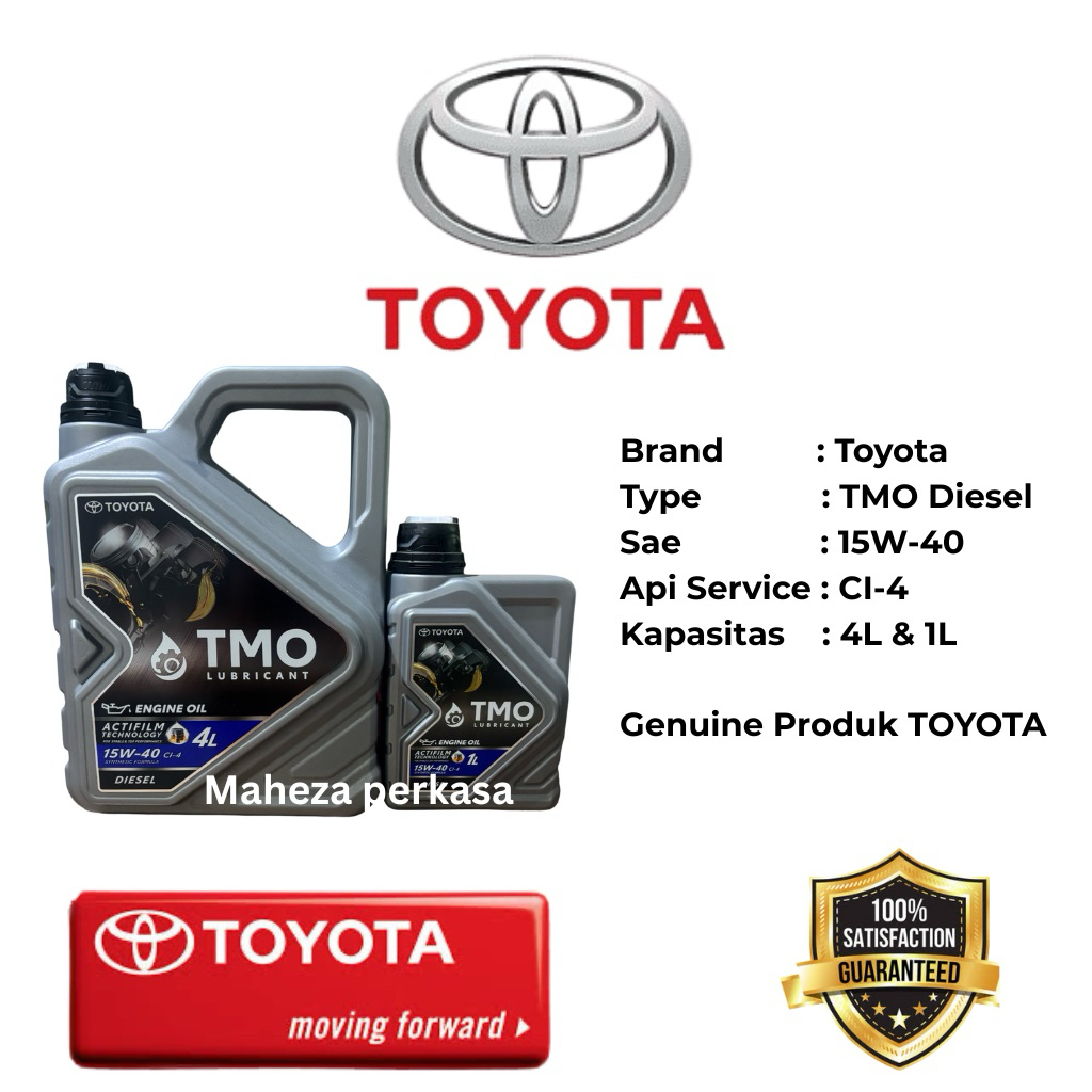Jual TMO Diesel Oli Mesin Disel Toyota Motor Oil 15w-40 Original 4Liter ...
