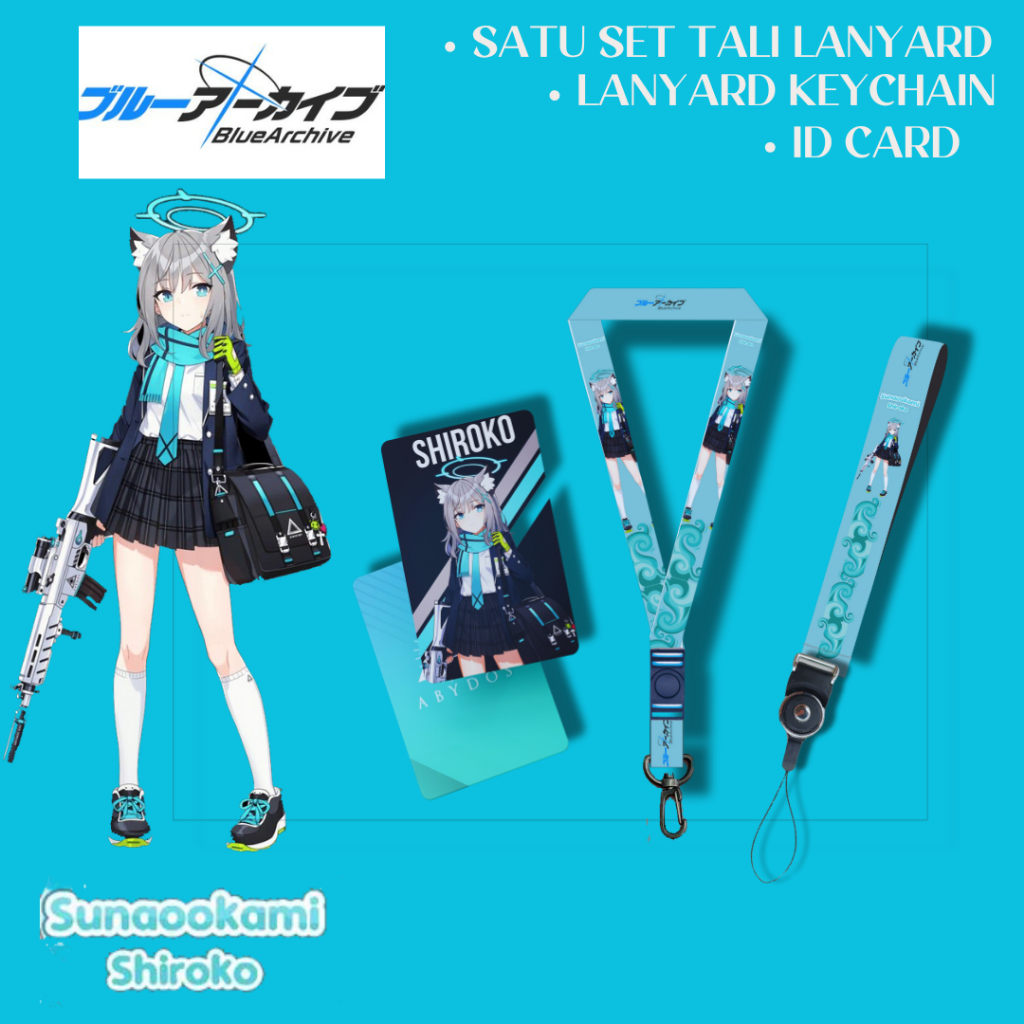 Jual TALI LANYARD/ STRAP/ ID CARD BLUE ARCHIVE SHIROKO Gantungan Kunci ...