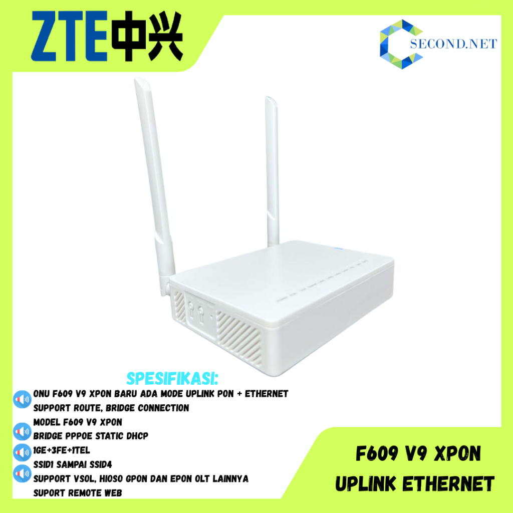 Jual MODEM ZTE XPON F609 V9 XPON EPON GPON SUPORT OMCI ANTENA 5DBI MODE ...