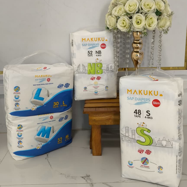Jual Makuku Popok Sap Diapers Comfort Slim Anti Gumpal | Shopee Indonesia