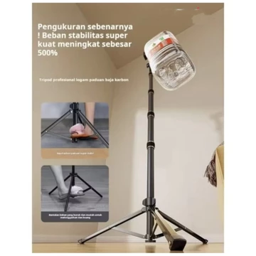 M1 Tripod Kokoh Full Besi Tripod Handphone Chrome 2 1 Meter Holder Hp