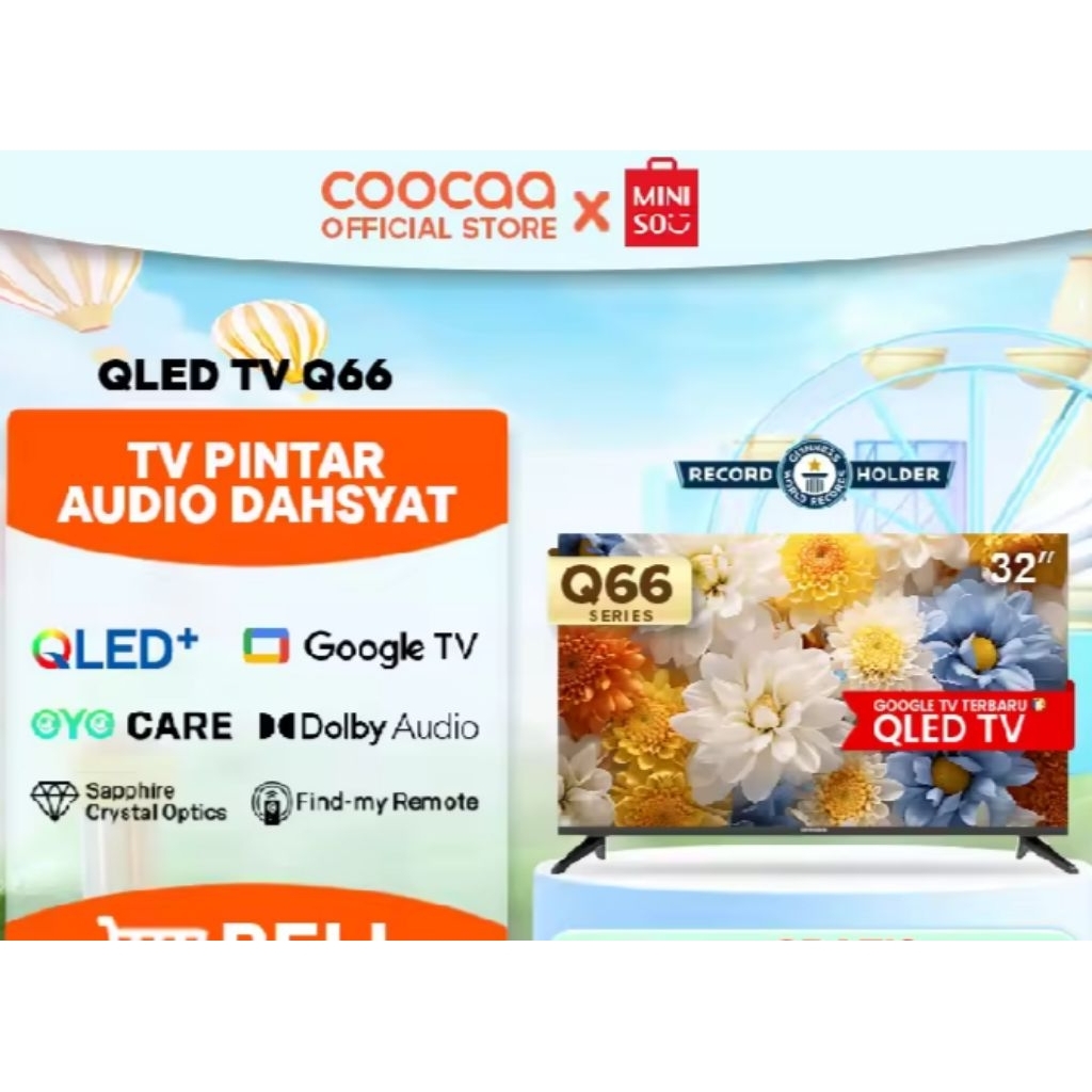 Jual Coocaa TV 32 inch Q66 - 2K QLED - Google TV | Shopee Indonesia