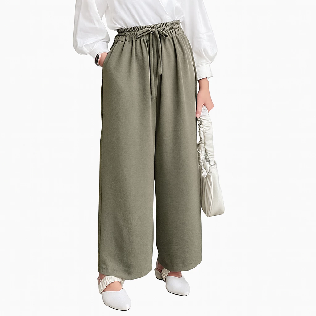 Celana Kulot Crinkle Premium – Model Highwaist Kekinian