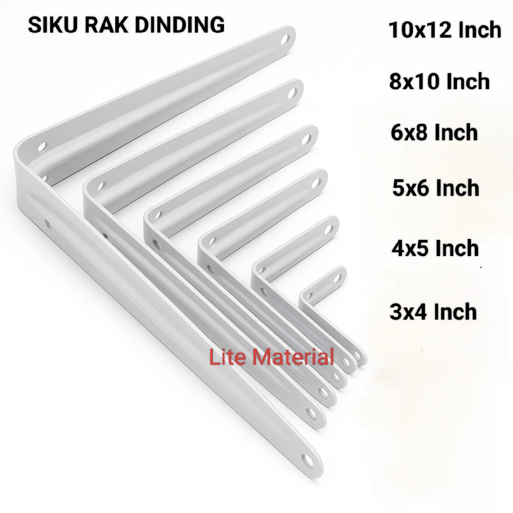 Jual Siku Rak Dinding Besi Putih Abu-abu 1 Kotak 12 Pasang | Shopee ...
