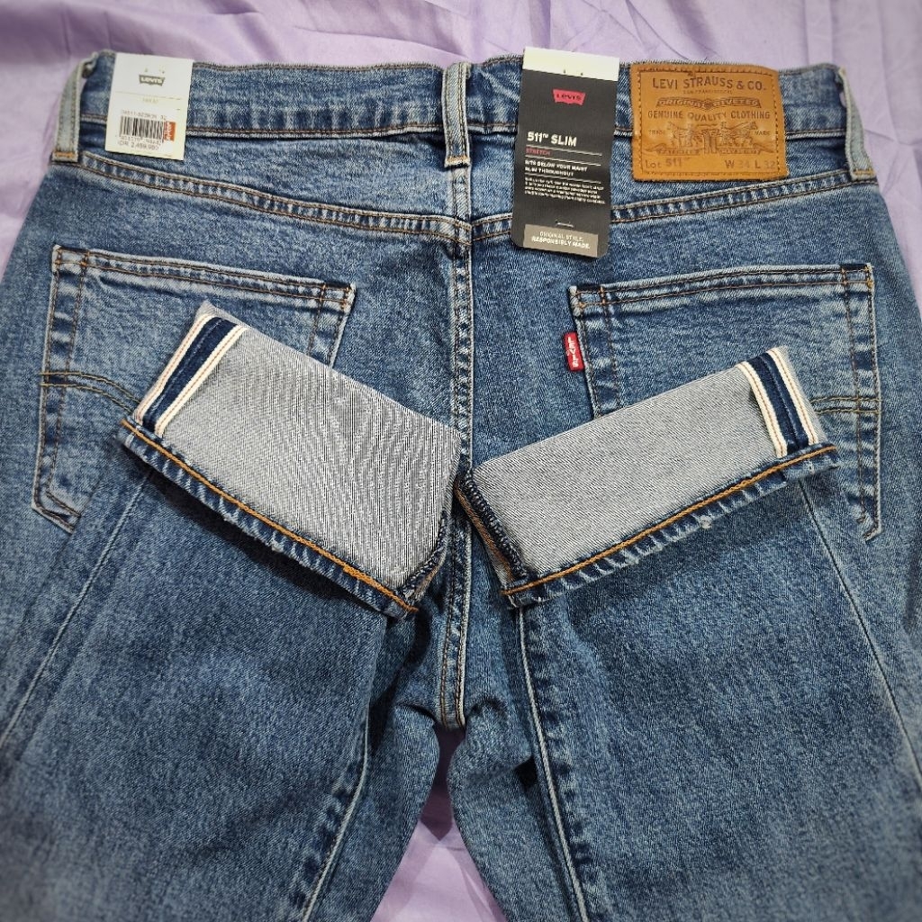 Jual Lev is Lv's 511 Selvedge Denim Jeans Original Slim Fit Medium ...