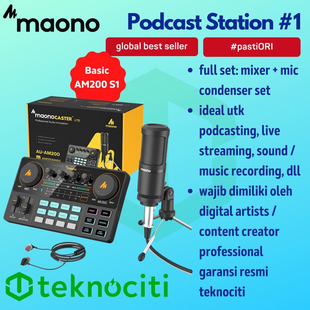 Jual MAONO Maonocaster AM200 S1 Full Set Mic Podcast Recording ...