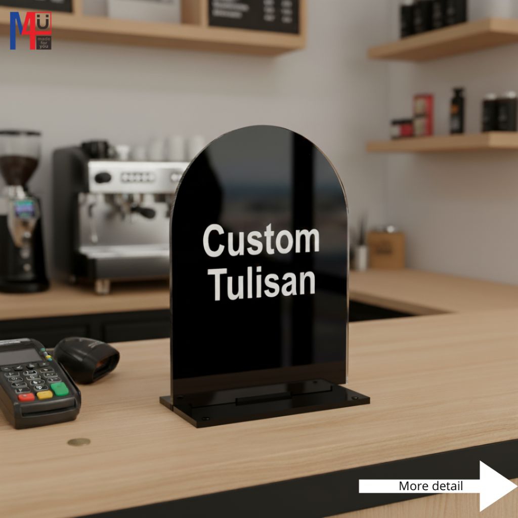 Jual [ME] Standing Sign Akrilik Custom Tulisan uk 20cm x 15cm/ Papan ...