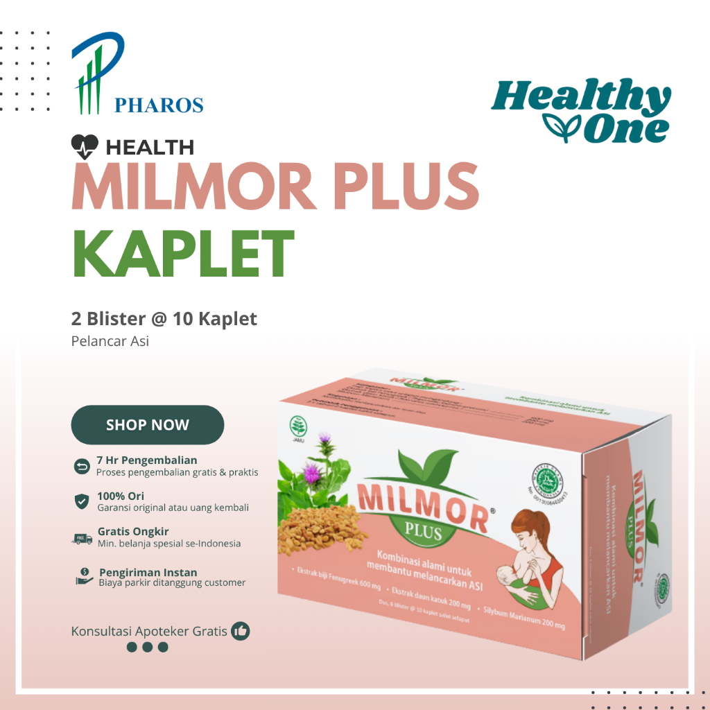 Jual Milmor Plus 2 Blister @ 10 Kaplet Pelancar ASI Halal | Shopee ...