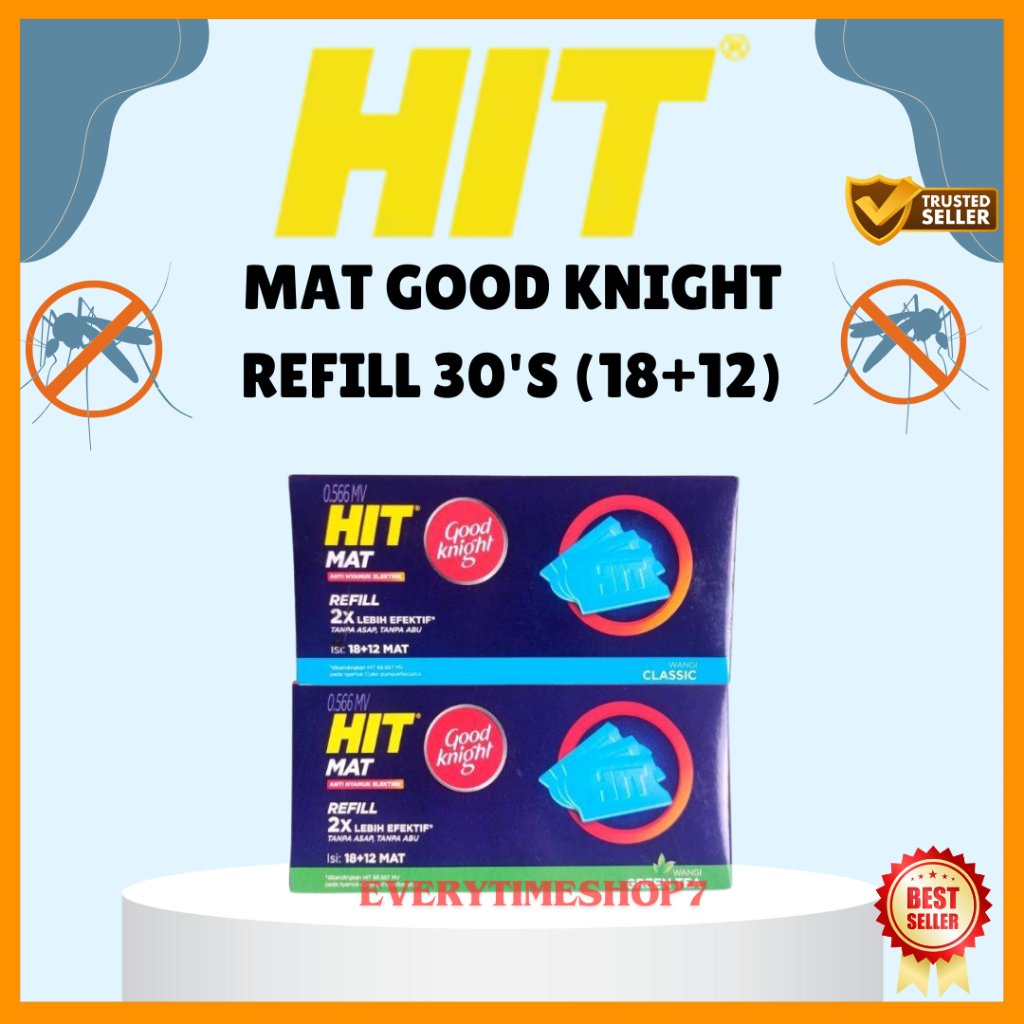 Jual HIT Mat Good Knight Refill 30S (18+12) | Green Tea / Classic ...