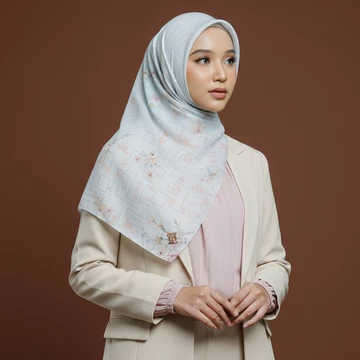 Zoya Viola Scarf Kerudung Hijab Segi Empat Motif Premium Box