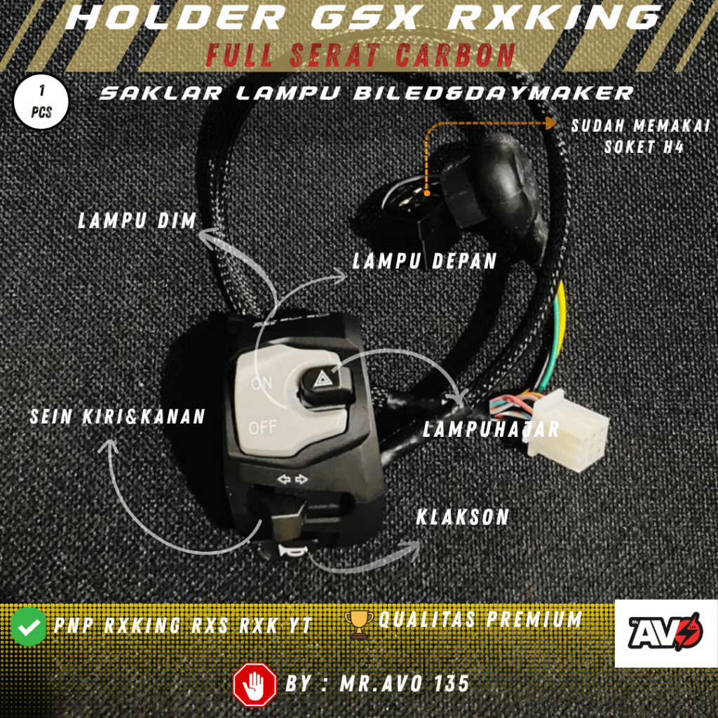 Jual SAKLAR KIRI GSX PNP RX KING LAMPU BILLED DAYMAKER CUSTOM BY MR AVO ...