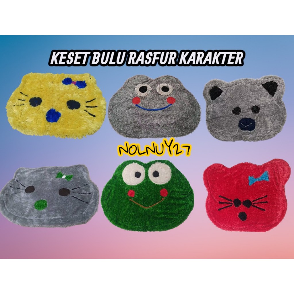 Jual NOLNUY27 Keset Karakter Keset Bulu Rasfur Bulu Lembut Keset Kaki ...
