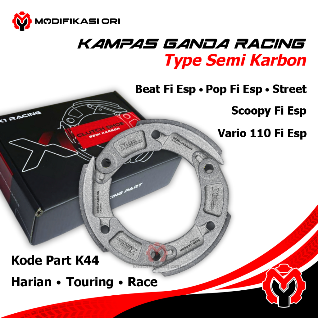 Jual BEAT K44 -X1 Racing SEMI KARBON Kampas Ganda Racing Beat X1 Racing ...