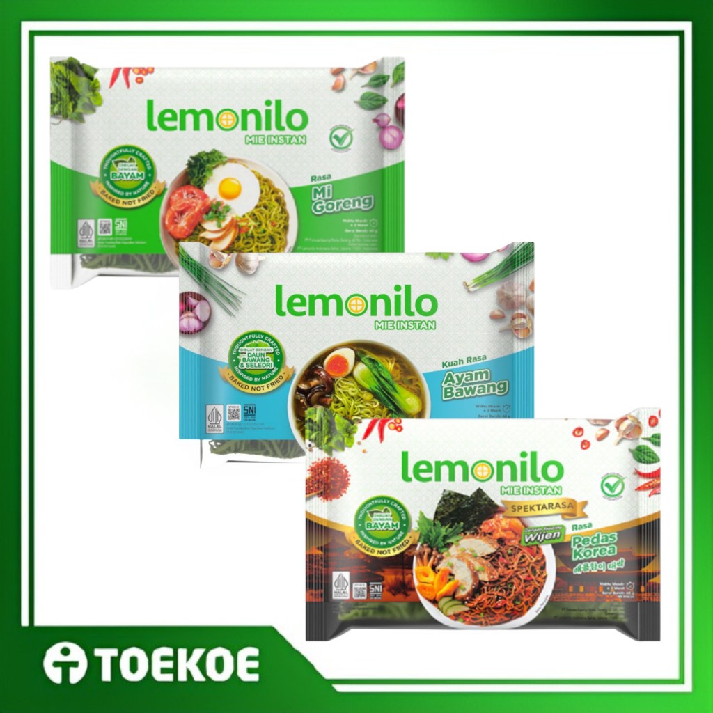 Jual TOEKOE Lemonilo Mi Instan 60gr Rasa Goreng / Kuah Ayam Bawang ...