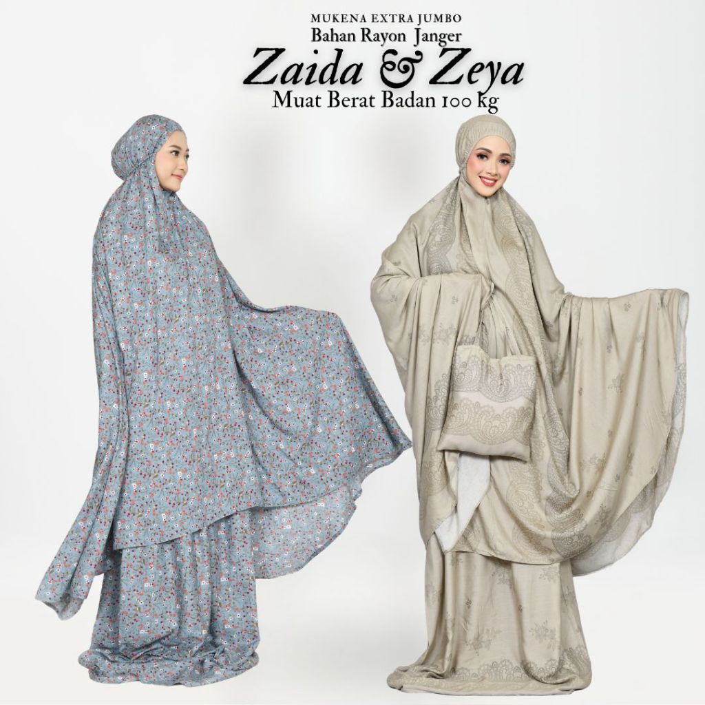 Mukena Bali Zaida & Zeya Extra Jumbo By Zahwa Bahan Rayon Janger Premium