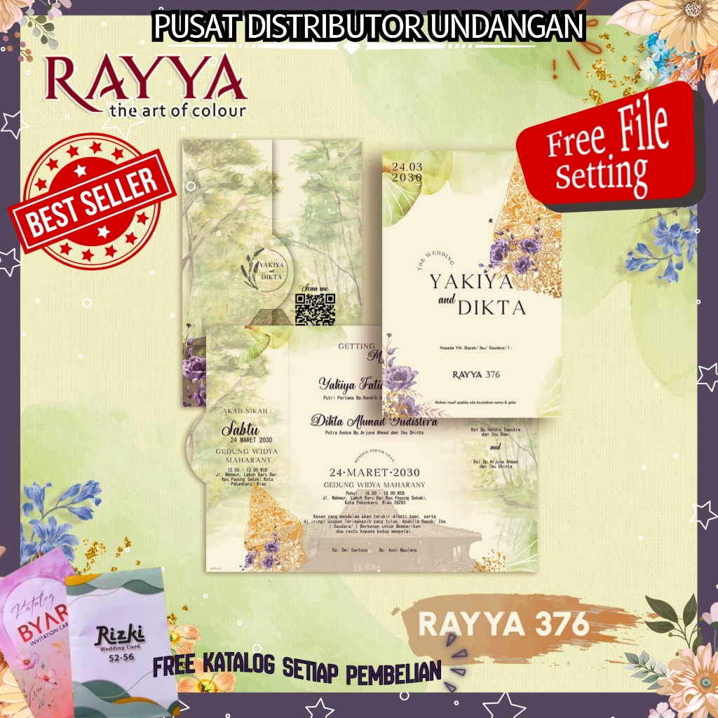 Jual Blangko Undangan Pernikahan Rayya 376 Termurah,Kosongan tanpa teks ...