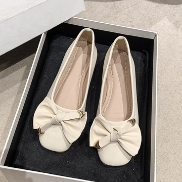 Meirong Sepatu Flat Shoes Maroon Pentopel Kerja Wanita Flat Shoes Lucu Aesthetic Korean Style