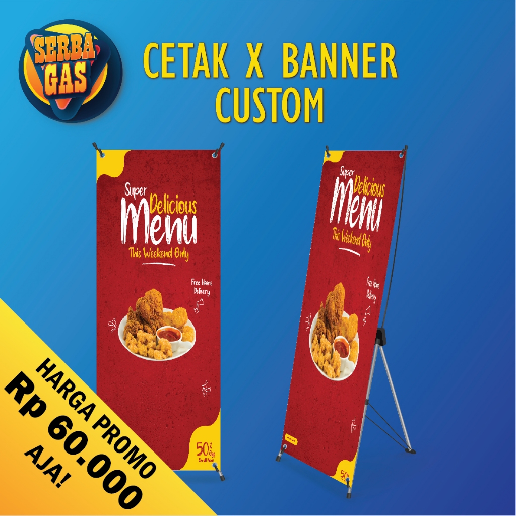 Jual Cetak X Banner Custom Ukuran 60x160 cm / Custom Standing Banner ...