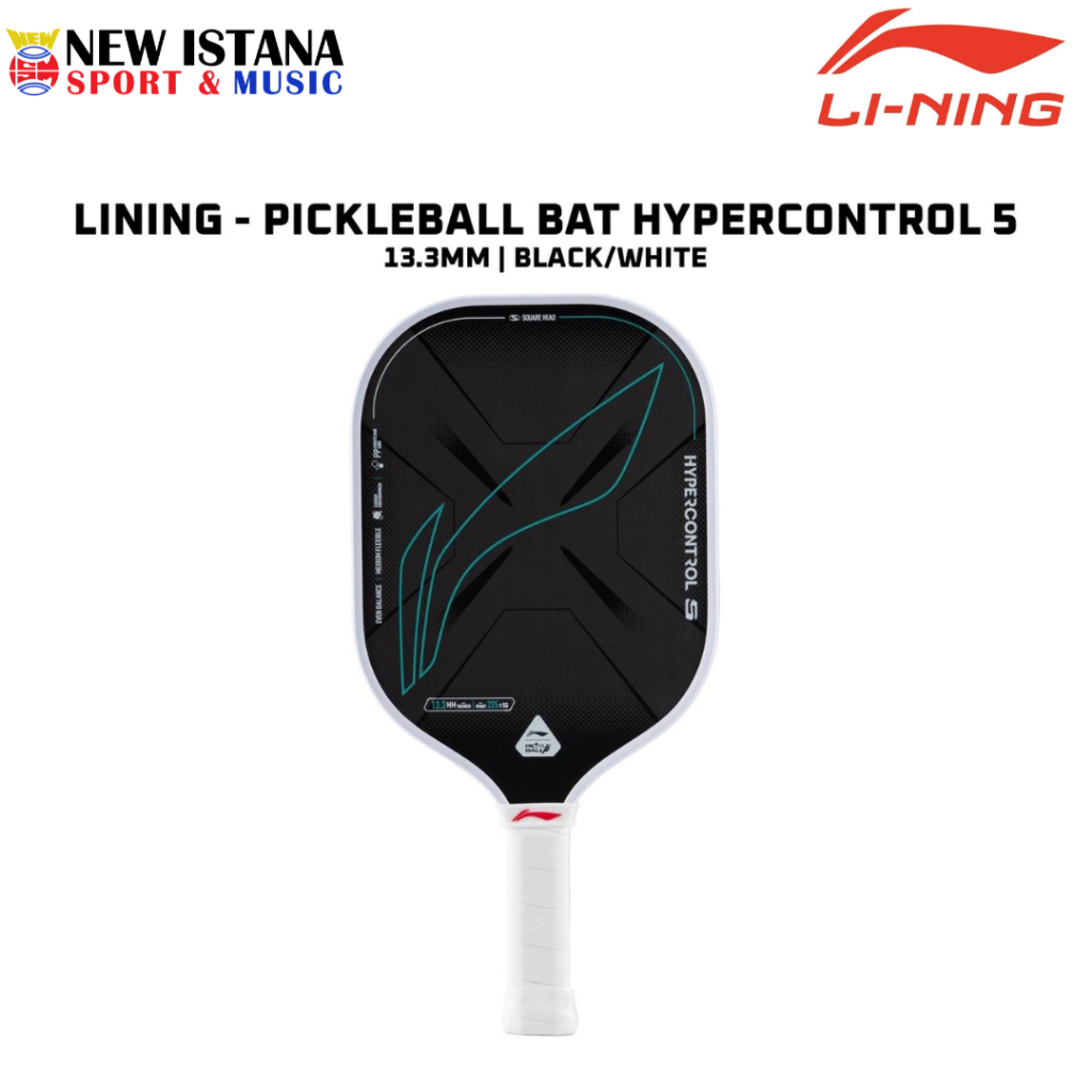 Jual Raket Bat Pickleball Lining Hypercontrol 5 13,3mm Black White ...