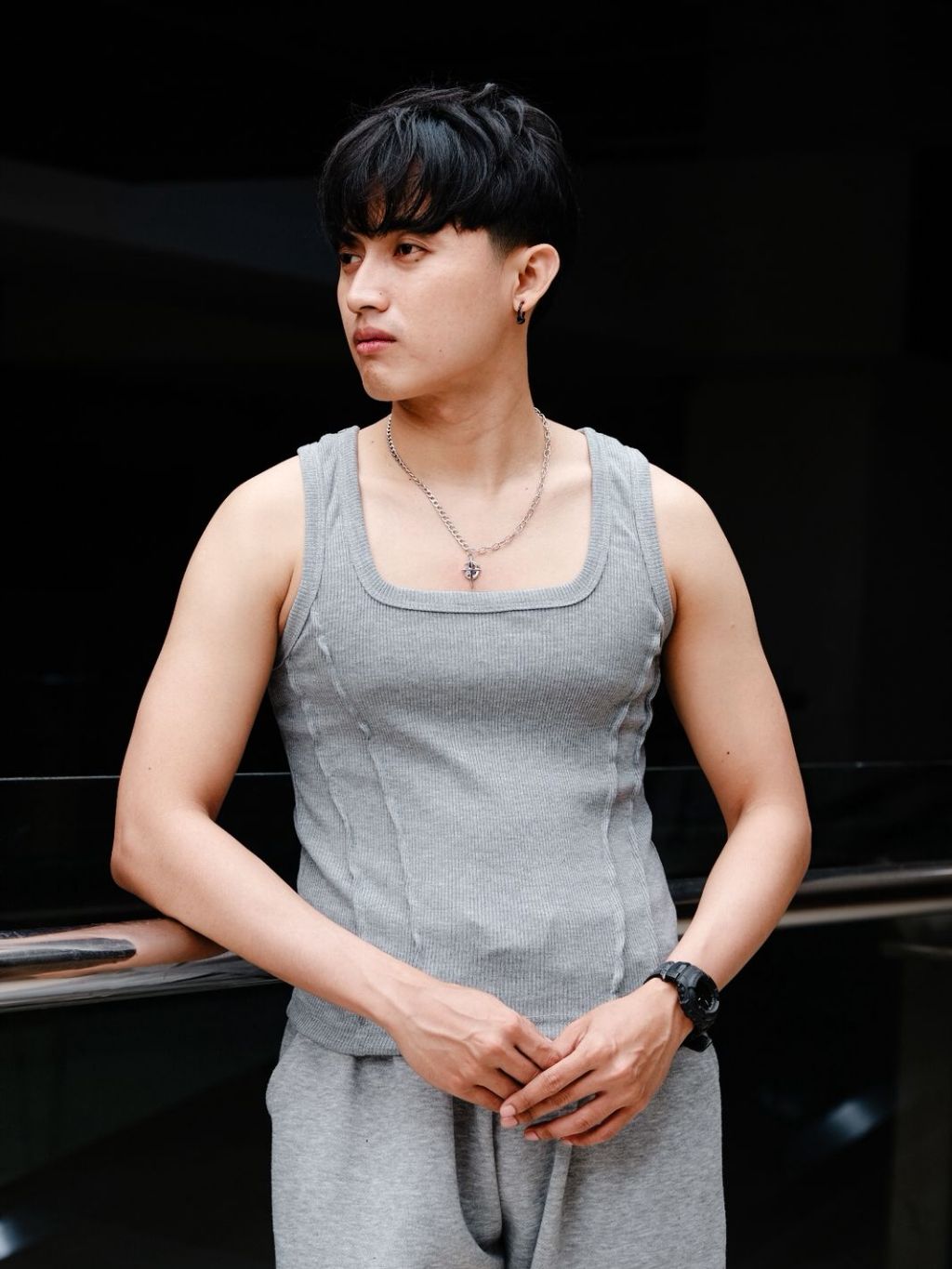 Jual SINGLET BOXY STUDIOS KNIT FITTED TEE BOXY CUT SOFT GREY | Shopee ...