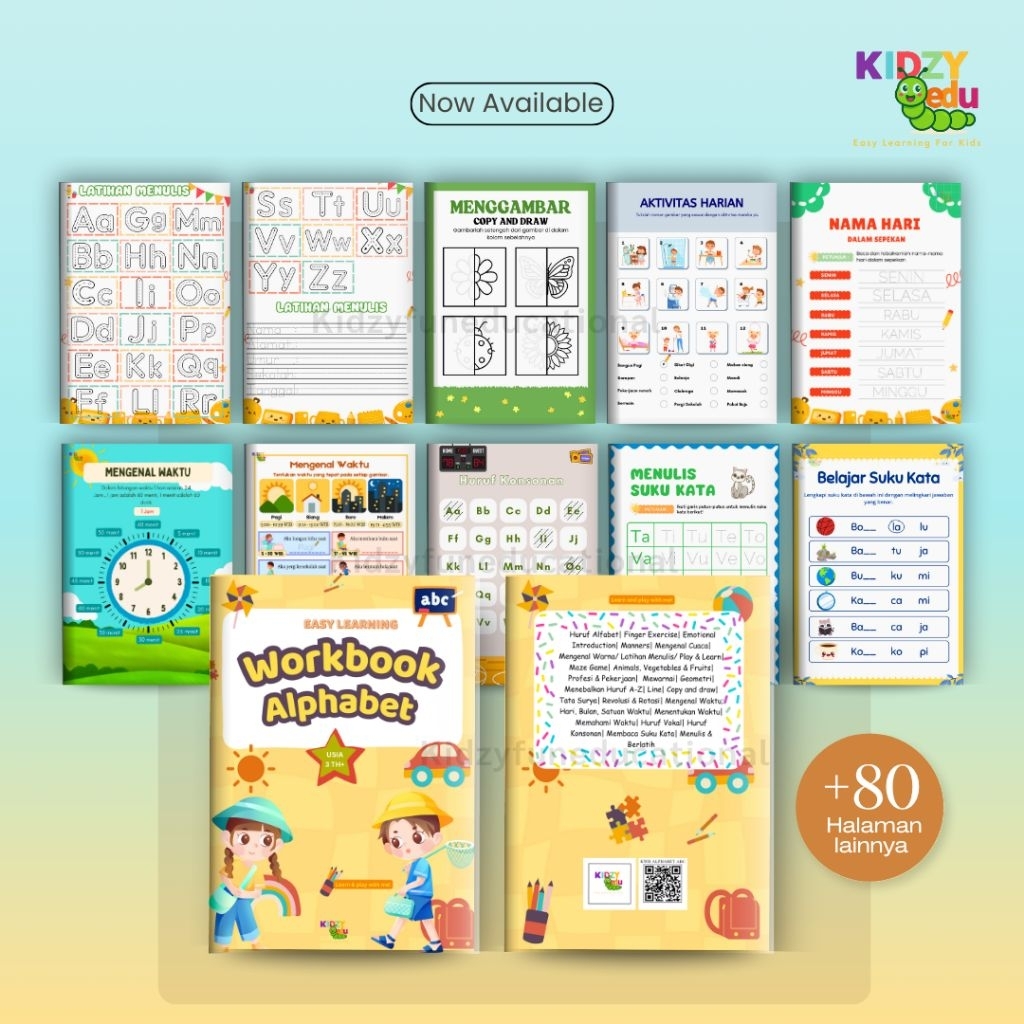 Jual Paket 4 Buku Activity Workbook Usia 3 sampai 5 tahun alphabet ...