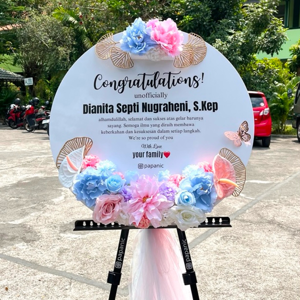 Jual Papan Bunga Akrilik Ucapan Wisuda / Sempro , Dll (Paket Jadi ...