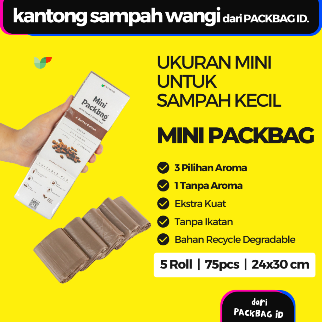 Jual PACKBAG ID Mini Trash Bag Degradable beraroma plastik sampah wangi ...