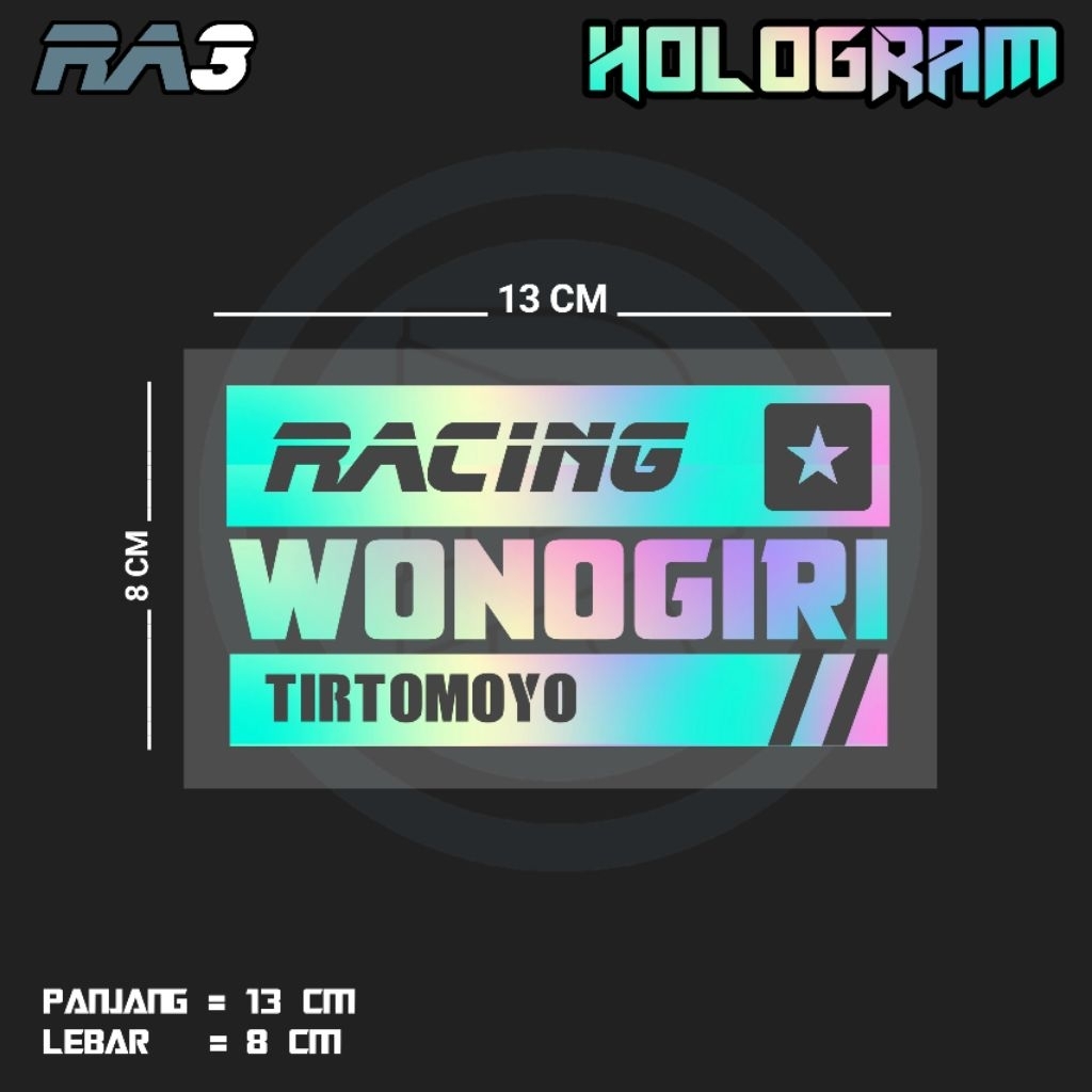 Jual STIKER CUTTING TULISAN RACING WONOGIRI TIRTOMOYO | RA3 KEC ...