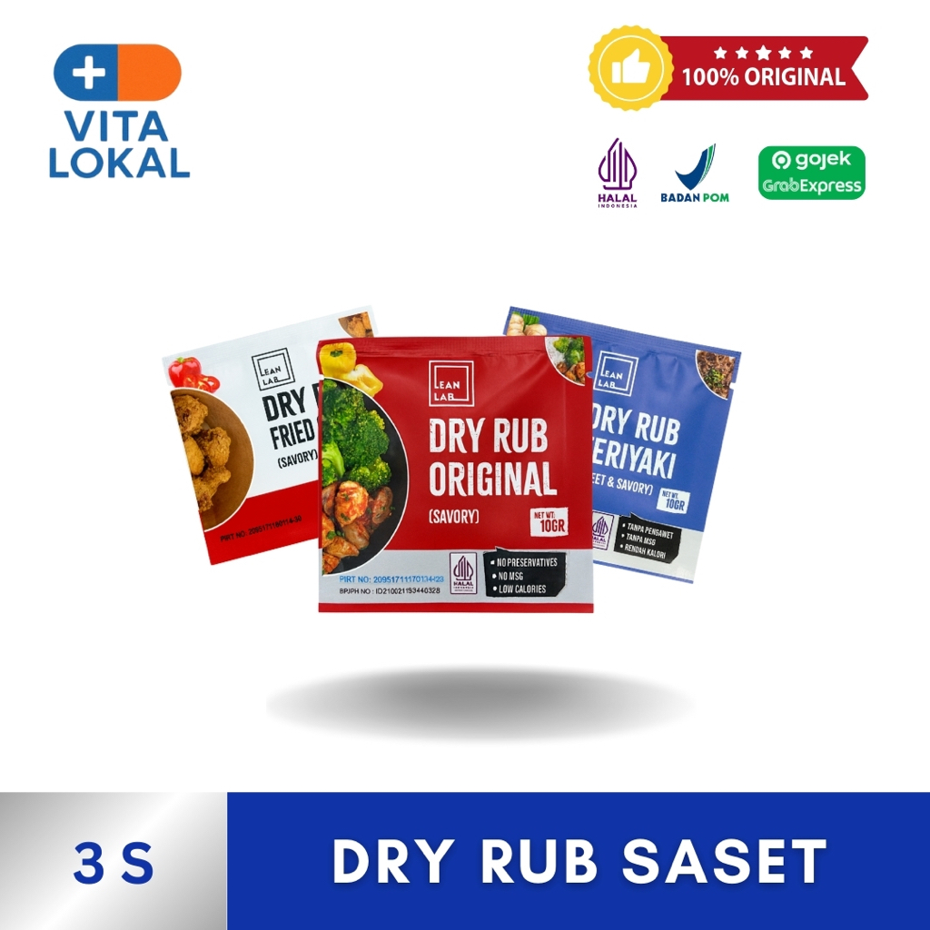 Jual Lean Lab Dry Rub Bumbu Masak Sachet 10gr x3 Leanlab | Shopee Indonesia