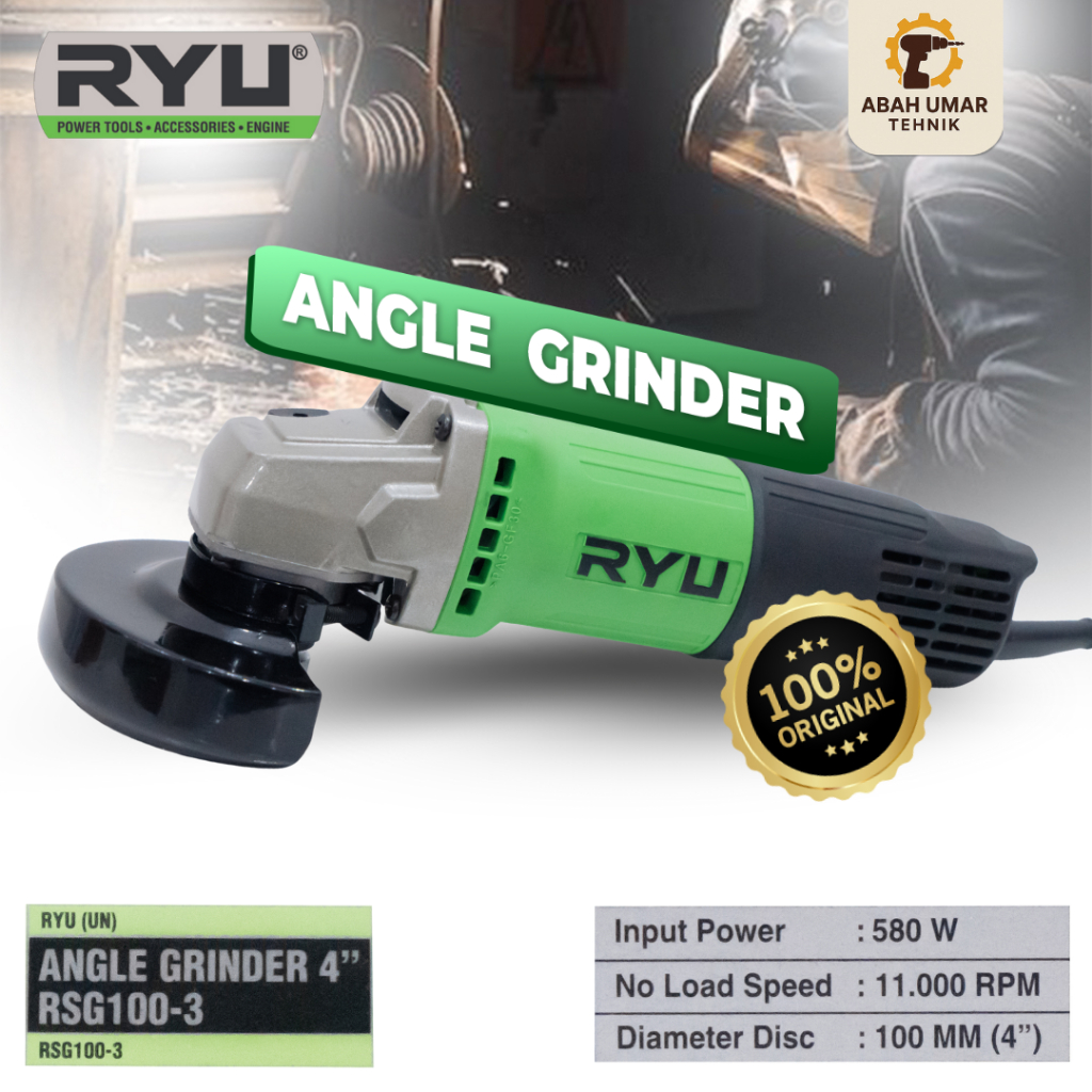Jual Mesin Gerinda RYU RSG100-3 / rsg 100-4• 580W • 4 Inch / 100mm ...
