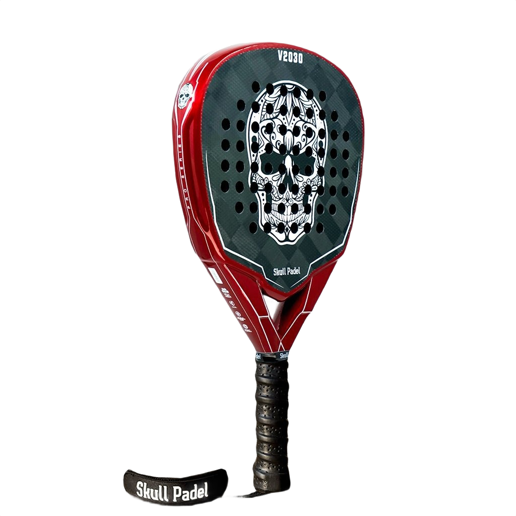 Jual Padel Racket SKULL PADEL V2030 15K Carbon Black Red | Raket Padel ...